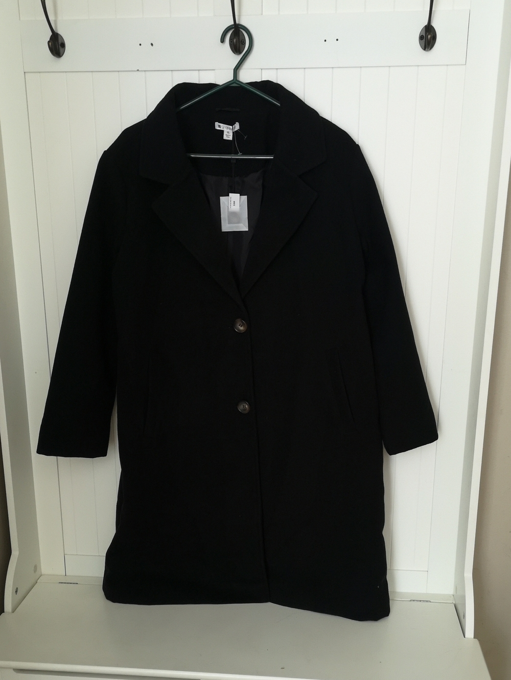 New with Tags Spanner Women's Fall Winter Black Two Buttons Overcoat XL